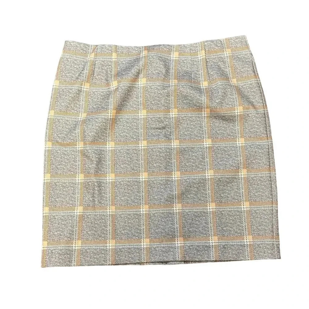 New Amanda+Chelsea Stretch Comfort Waist Plaid Poly Mini‎ Skirt Women's Petite L
